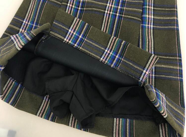 Gothic Grunge Plaid High Waist Mini Skirt (Available in Plus Size)