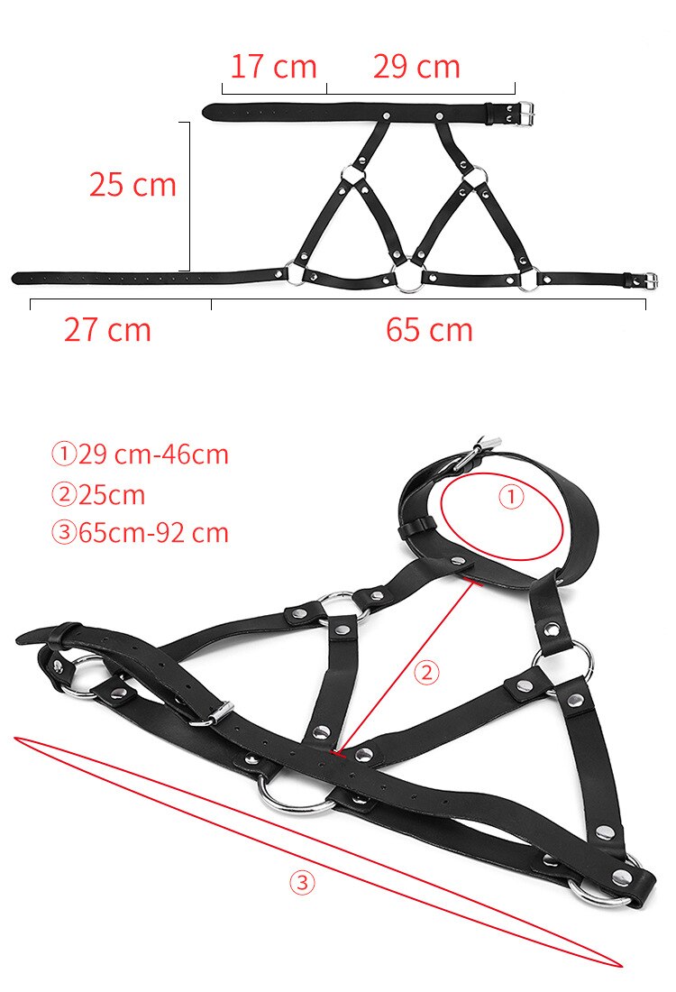 Gothic Faux Leather Choker Chest O-Ring Harness