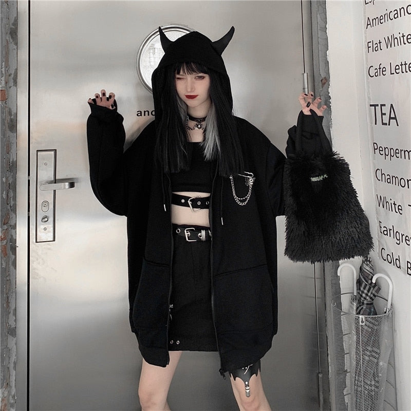 Gothic Harajuku Devil Horn Hoodie