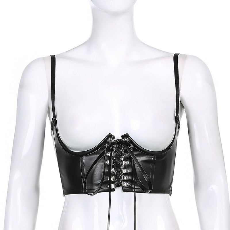 Gothic Lace Up Vest Corset Top