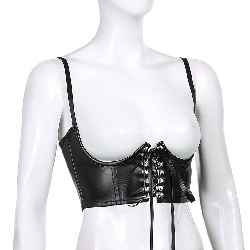 Gothic Lace Up Vest Corset Top