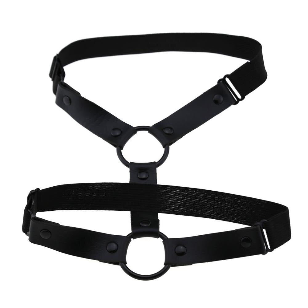 Gothic Grunge Black O-Ring Leg Thigh Harness