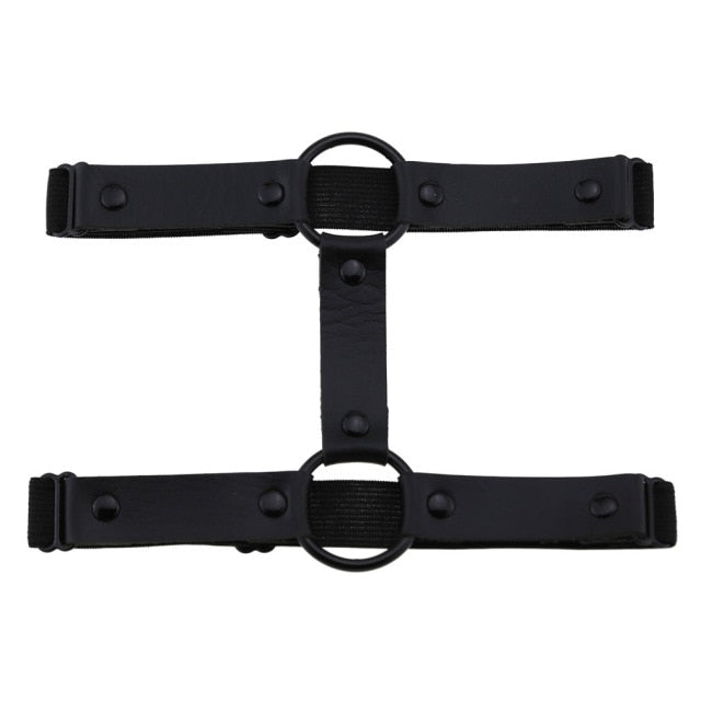 Gothic Grunge Black O-Ring Leg Thigh Harness