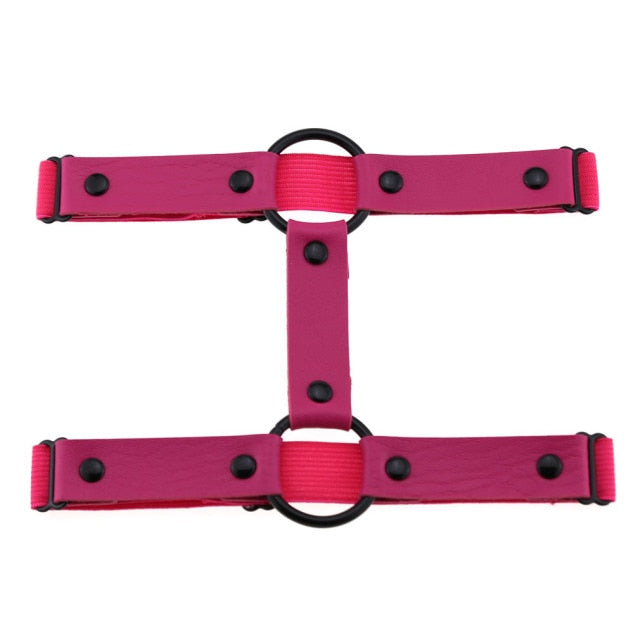 Gothic Grunge Black O-Ring Leg Thigh Harness