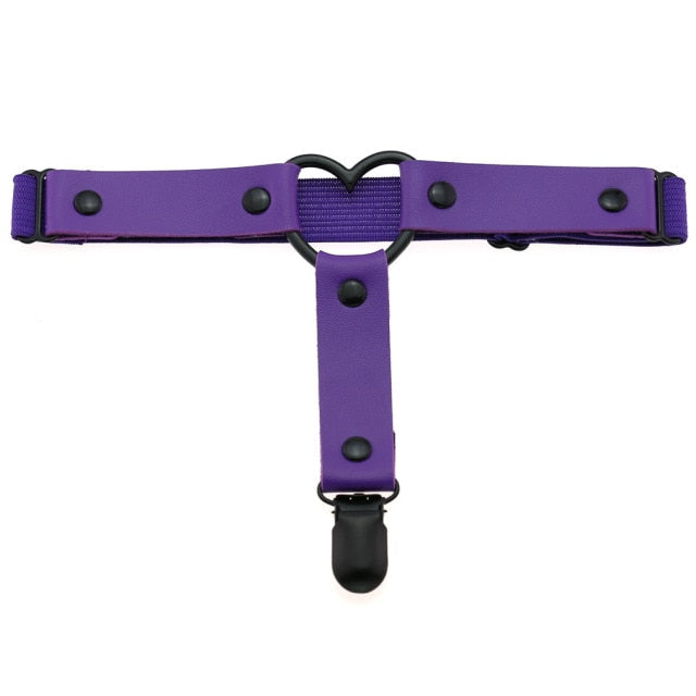Gothic Grunge Black Heart Leg Thigh Harness