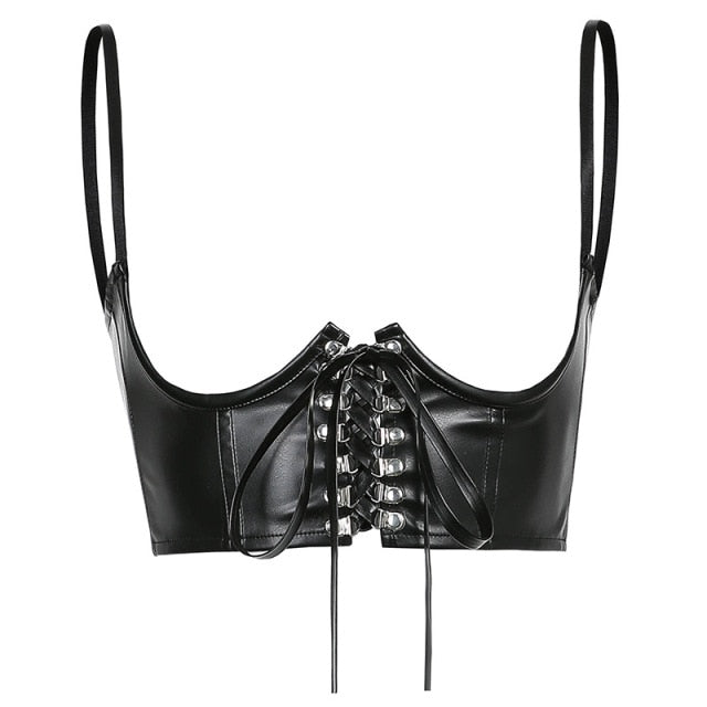 Gothic Lace Up Vest Corset Top