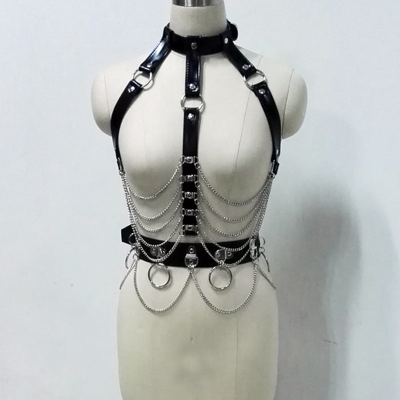 Gothic Body Chain Choker Harness Belt Set – ROCK 'N DOLL