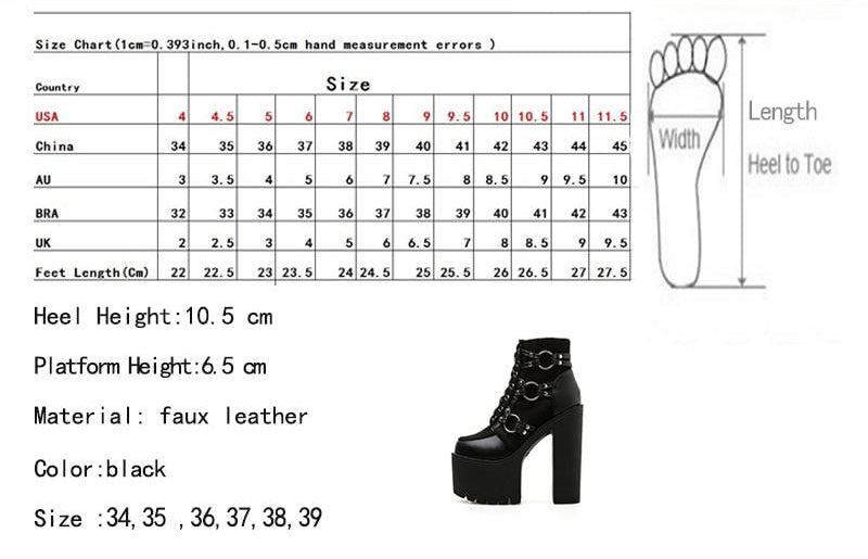 Gothic Ring Harness Lace Up Platform Boots