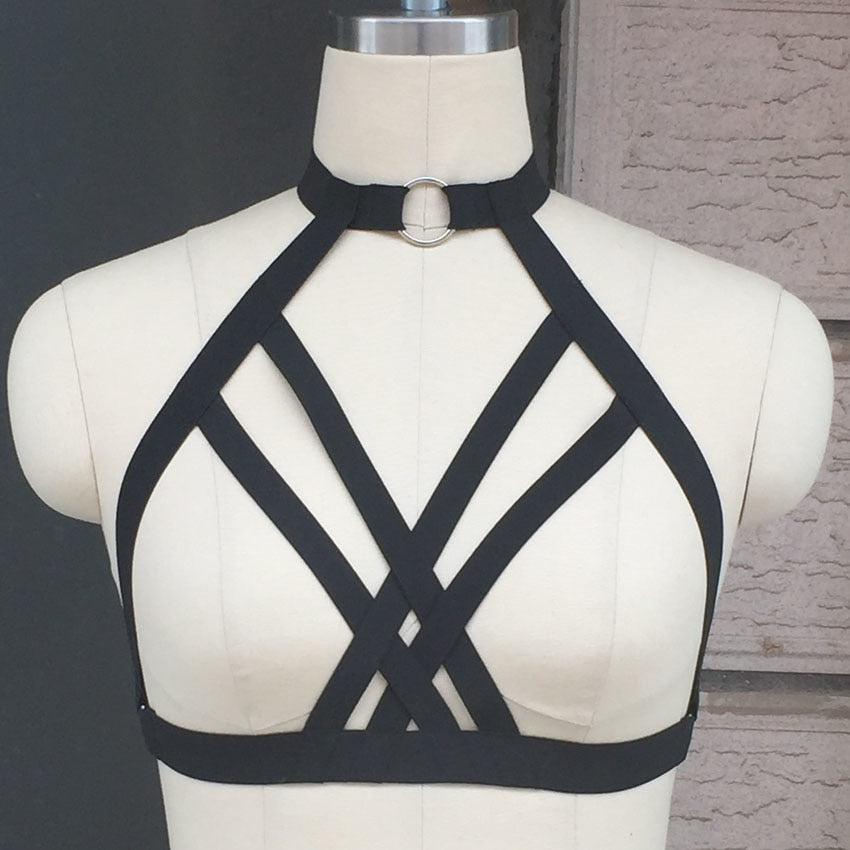 Gothic Choker Bra Cage Harness ROCK 'N DOLL Gothic Choker Bra Cage Harness ROCK 'N DOLL
