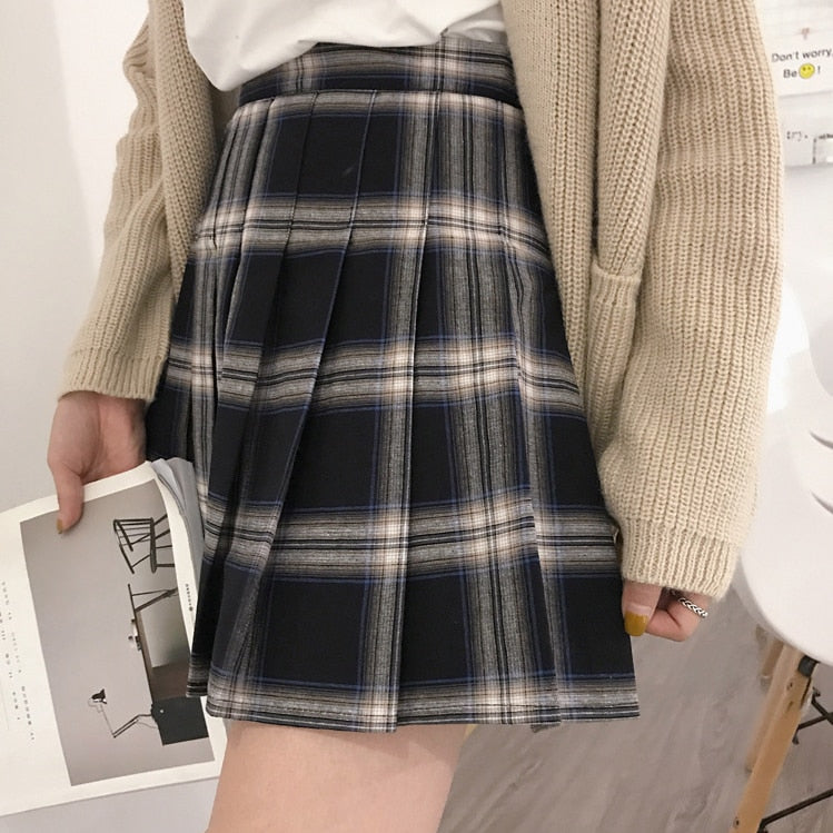 Gothic Grunge Harajuku Pleated Plaid Skirt (S to 5XL)
