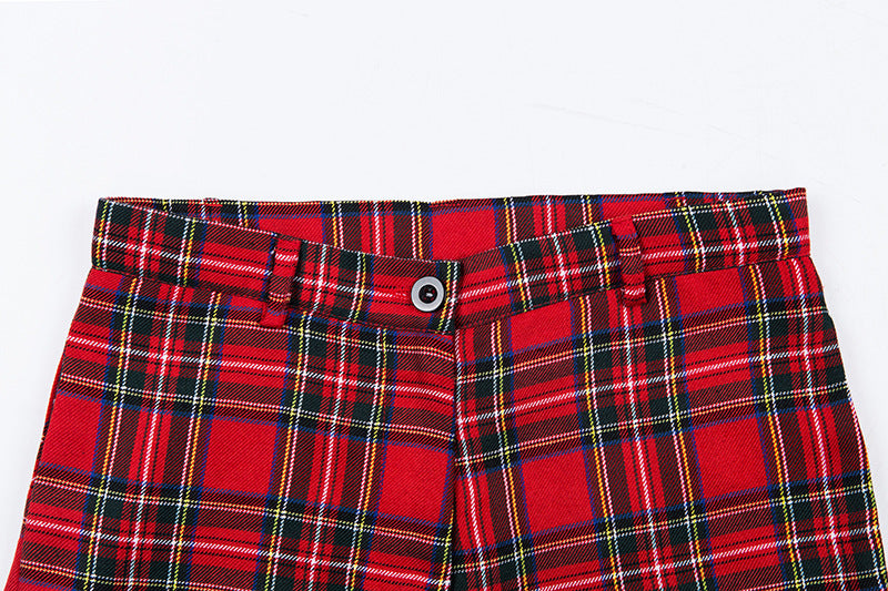 Gothic Grunge Red Plaid Pants
