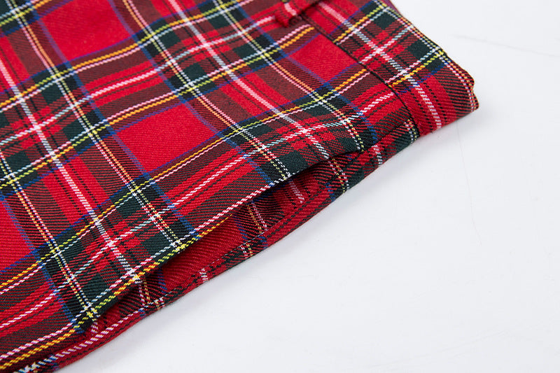 Gothic Grunge Red Plaid Pants