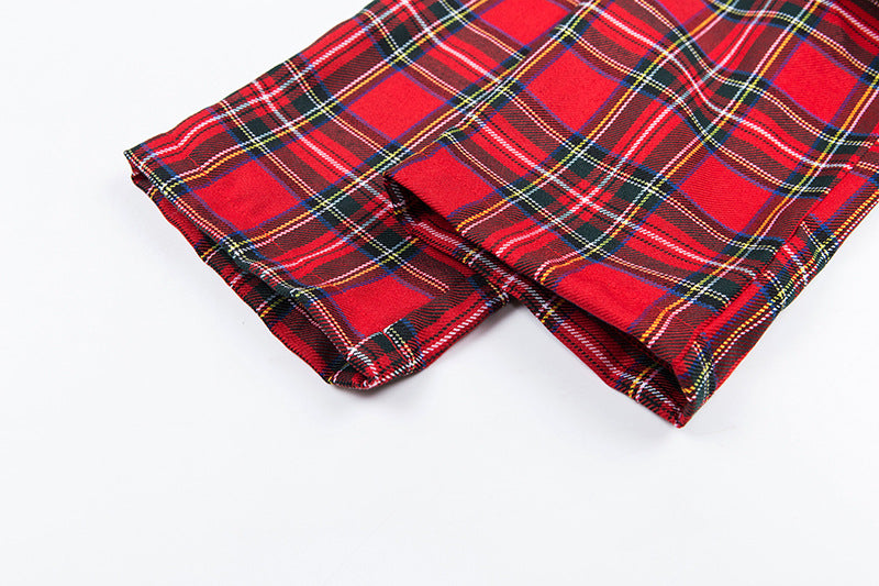 Gothic Grunge Red Plaid Pants
