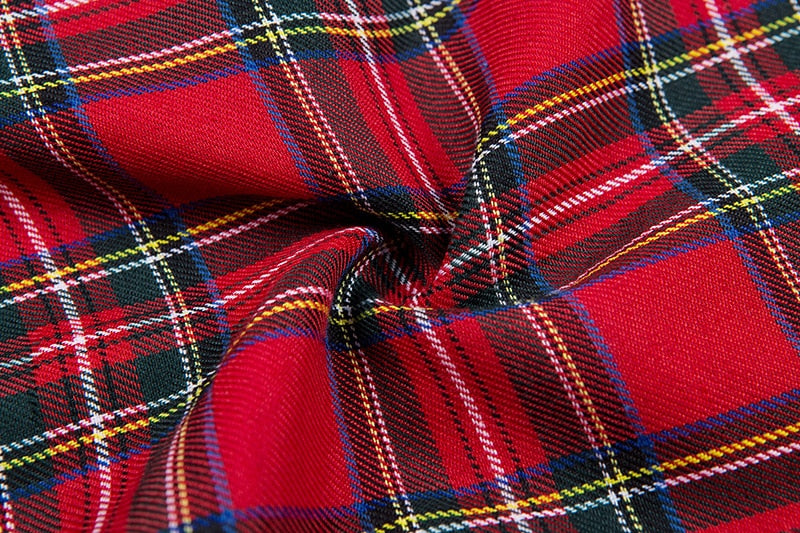 Gothic Grunge Red Plaid Pants