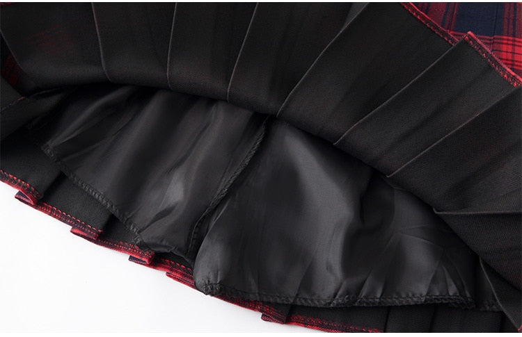 Gothic Grunge Harajuku Schoolgirl Pleated Plaid Skirt