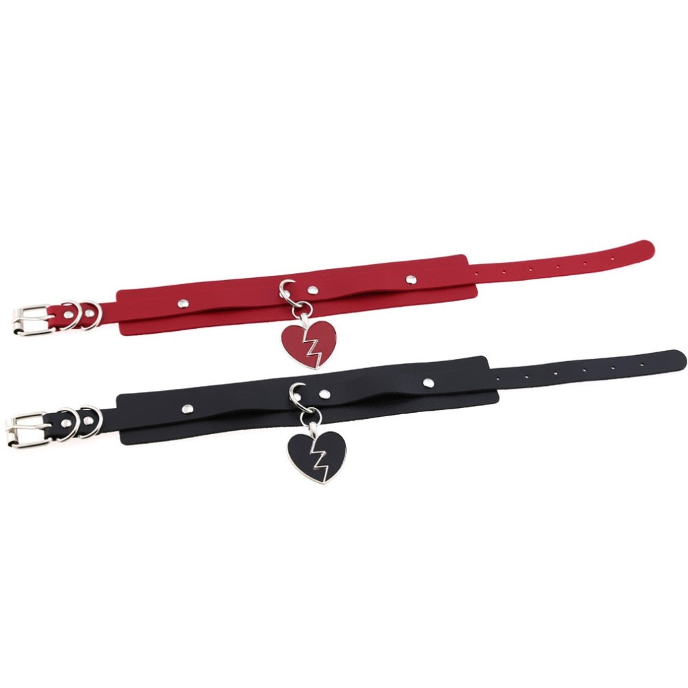 Gothic Punk Broken Hear Choker Necklace (Available in 16 Colors)
