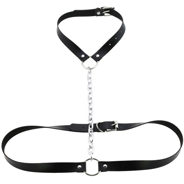 Gothic Chain Front Strap Body Harness