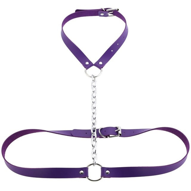 Gothic Chain Front Strap Body Harness