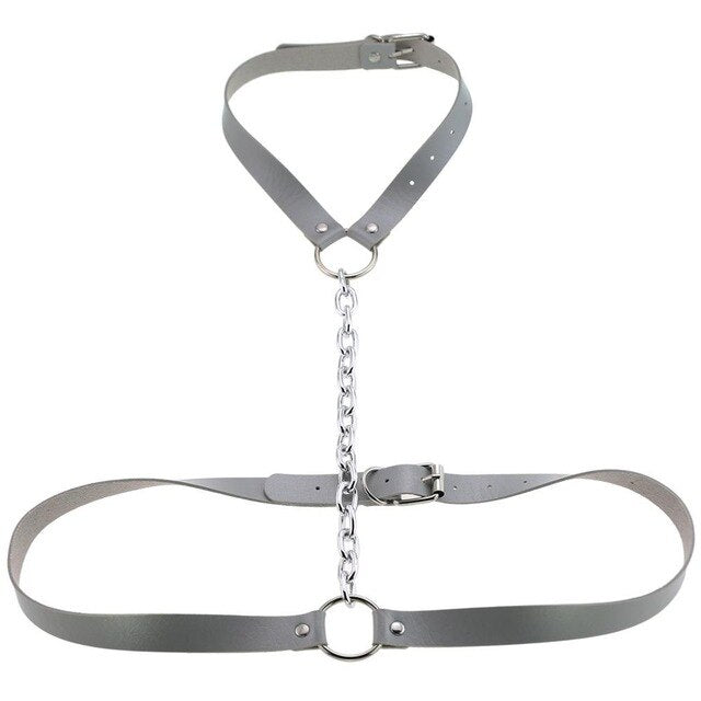 Gothic Chain Front Strap Body Harness