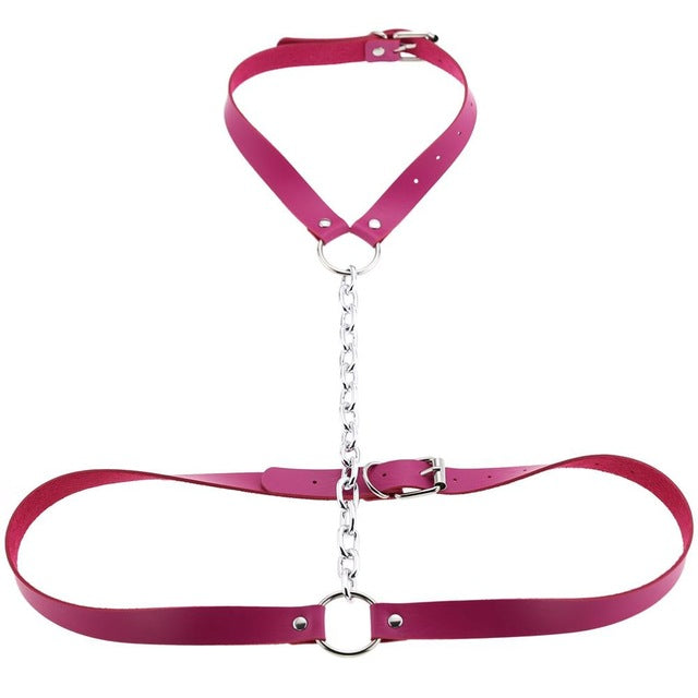 Gothic Chain Front Strap Body Harness