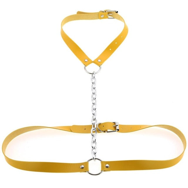 Gothic Chain Front Strap Body Harness