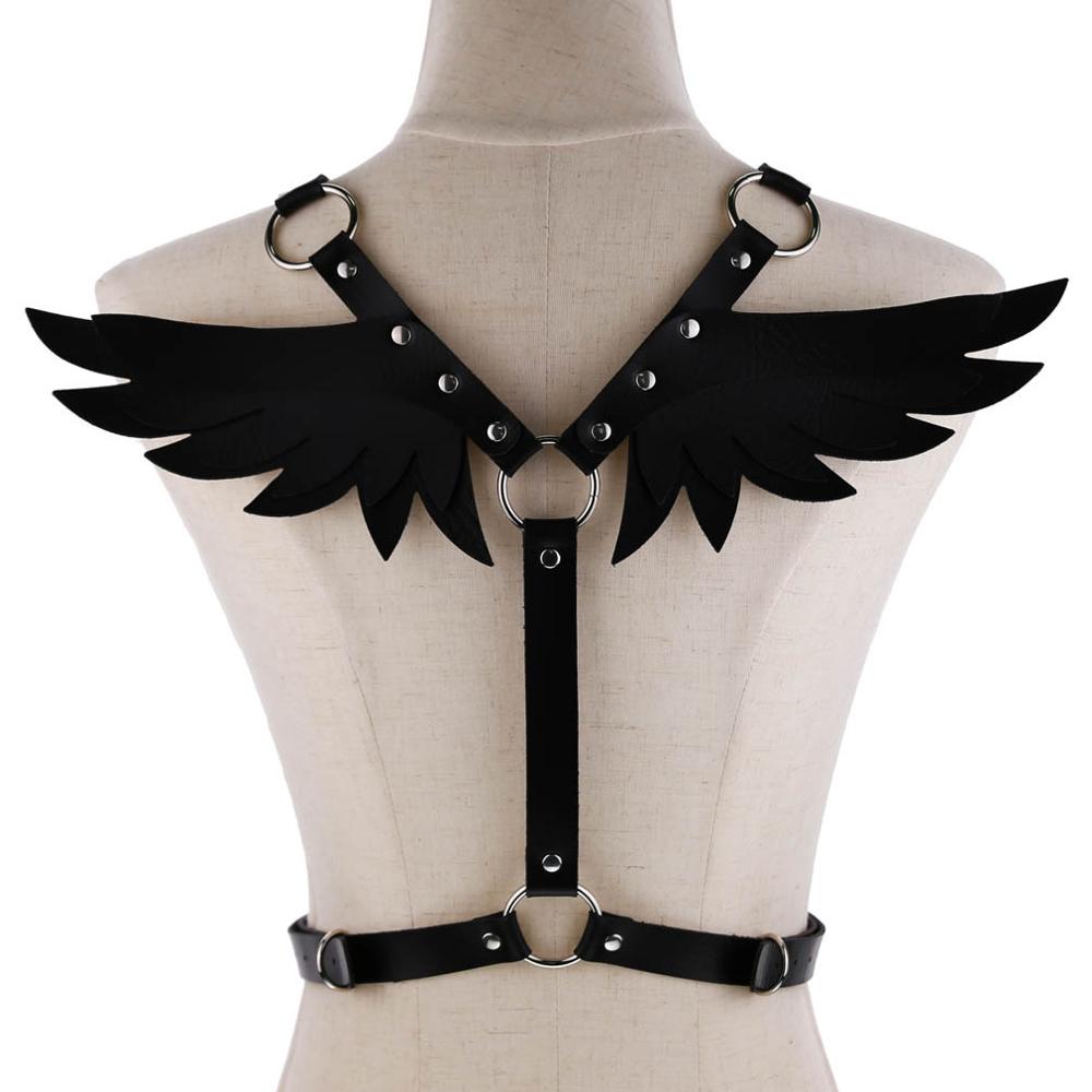 Gothic Wings Faux Leather Body Harness (Available in 8 colors)