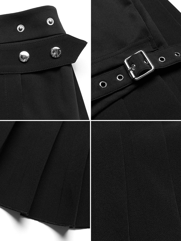 Gothic Harajuku Red/Black Pleated Short Skirt