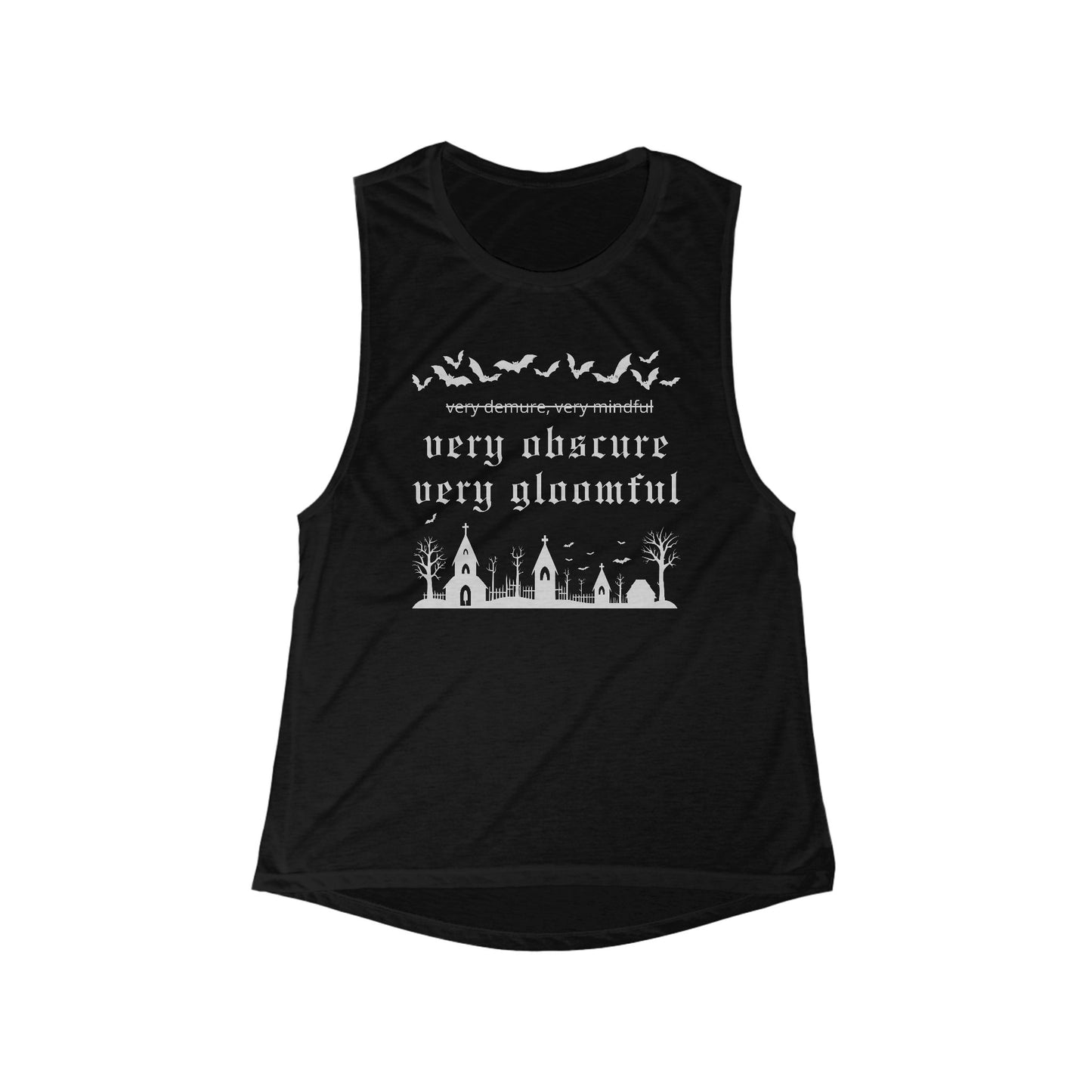 VERY OBSCURE VERY GLOOMFUL v.2 Alt Gothic Flowy Scoop Muscle Tank Top