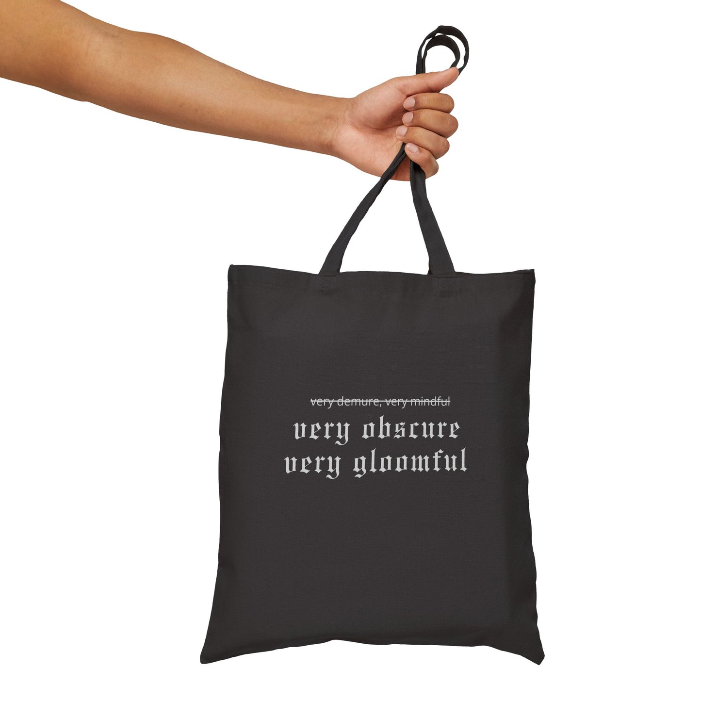 VERY OBSCURE VERY GLOOMFUL Alt Gothic Cotton Canvas Tote Bag