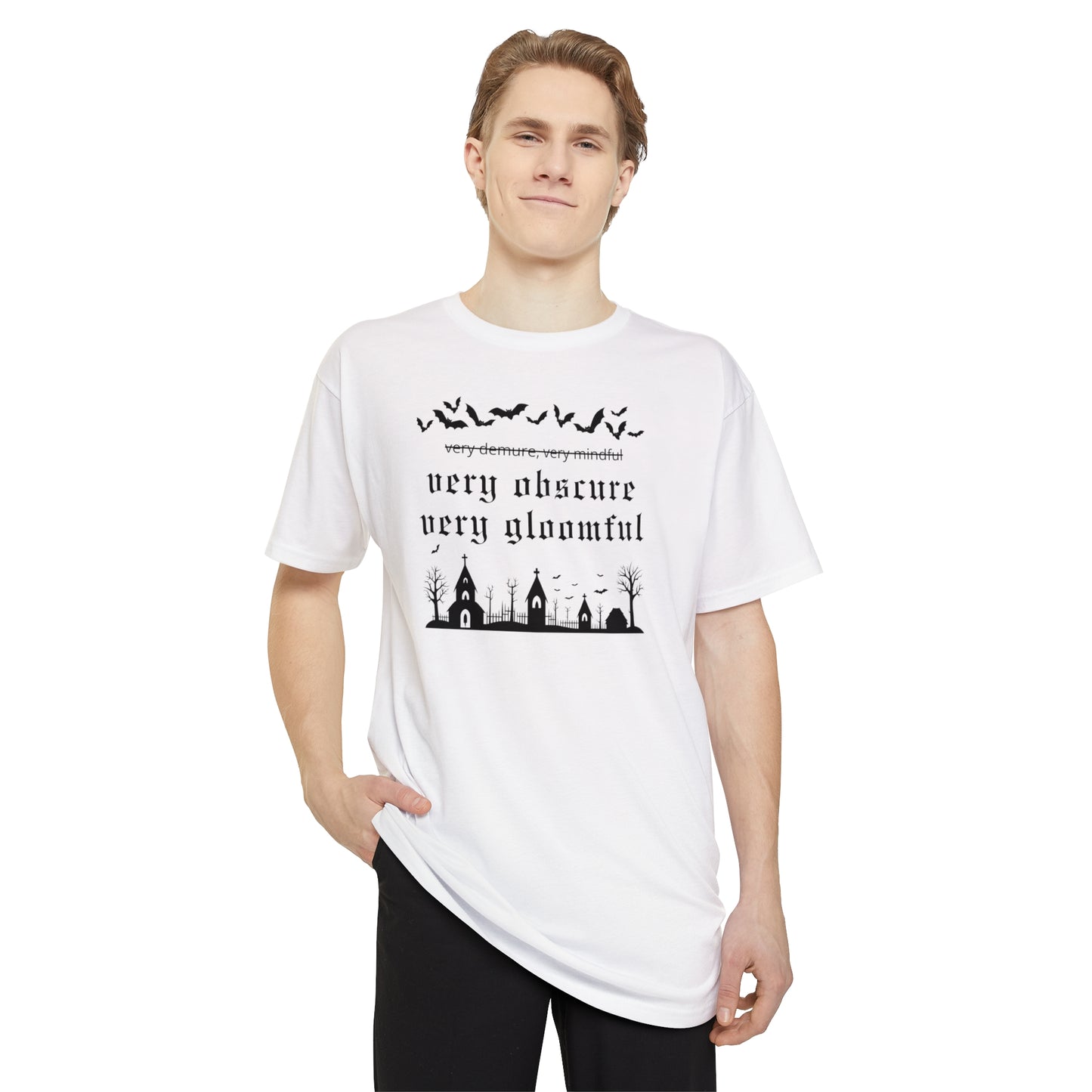 VERY OBSCURE VERY GLOOMFUL v.2 Alt Gothic Unisex Long Body Urban Tee