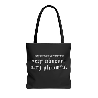 VERY OBSCURE VERY GLOOMFUL Alt Gothic Tote Bag