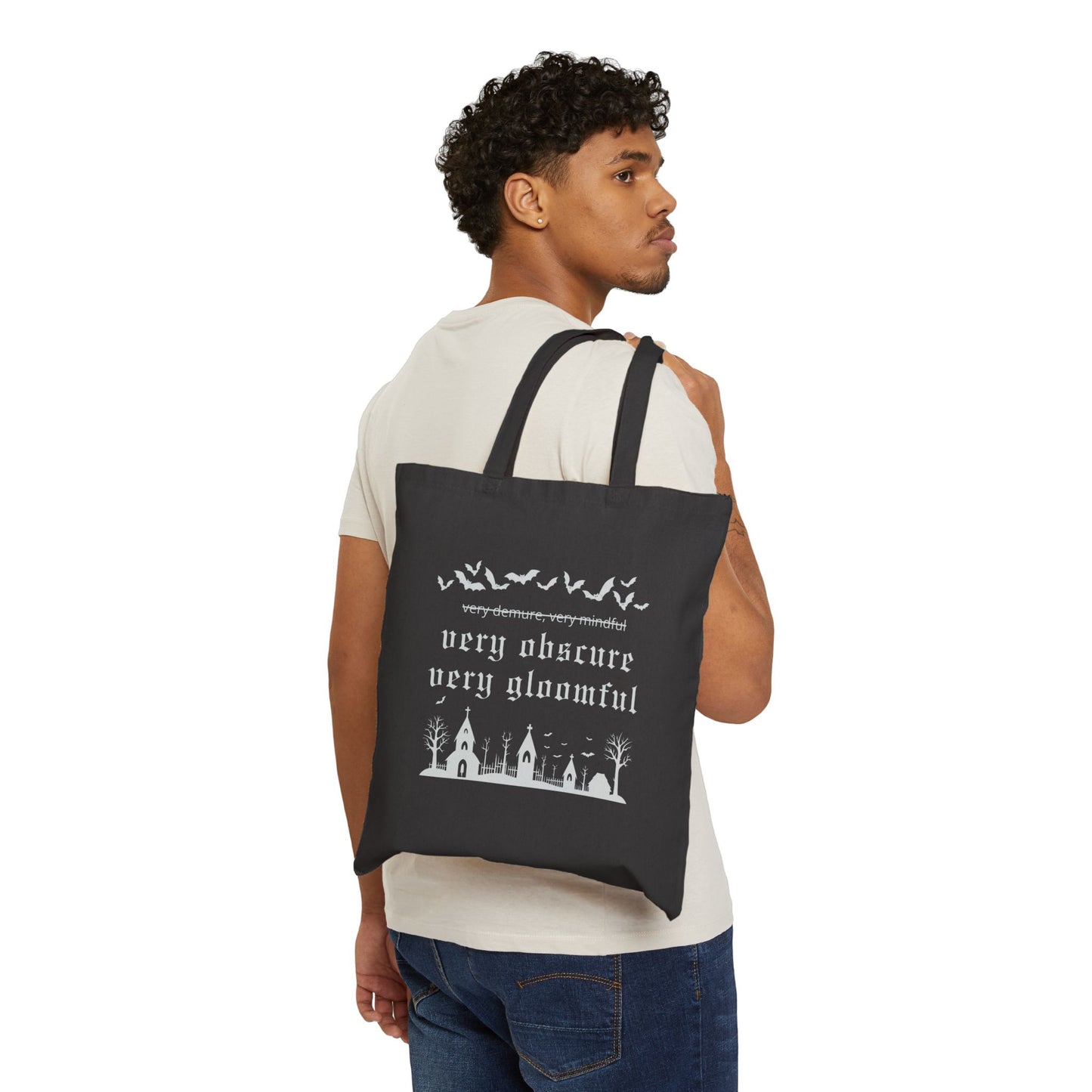 VERY OBSCURE VERY GLOOMFUL v.2 Alt Gothic Cotton Canvas Tote Bag