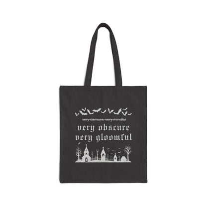 VERY OBSCURE VERY GLOOMFUL v.2 Alt Gothic Cotton Canvas Tote Bag