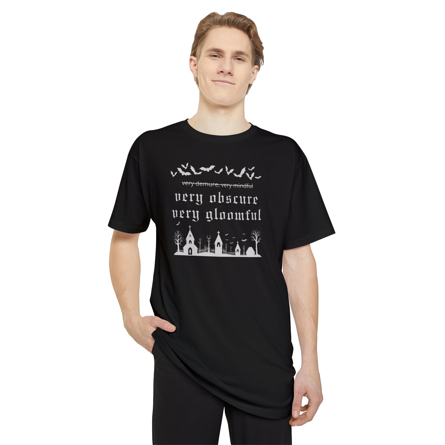 VERY OBSCURE VERY GLOOMFUL v.2 Alt Gothic Unisex Long Body Urban Tee