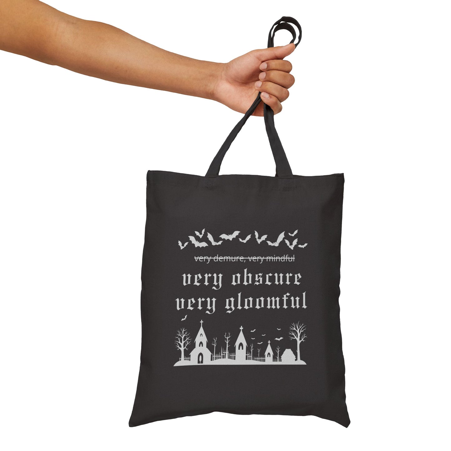 VERY OBSCURE VERY GLOOMFUL v.2 Alt Gothic Cotton Canvas Tote Bag