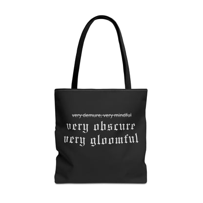 VERY OBSCURE VERY GLOOMFUL Alt Gothic Tote Bag