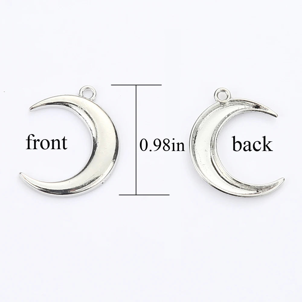 Gothic Alt Goth Moon Lock Pendant Layered Chain Necklace