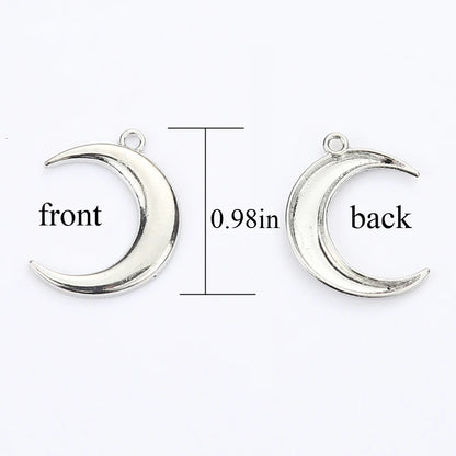 Gothic Alt Goth Moon Lock Pendant Layered Chain Necklace