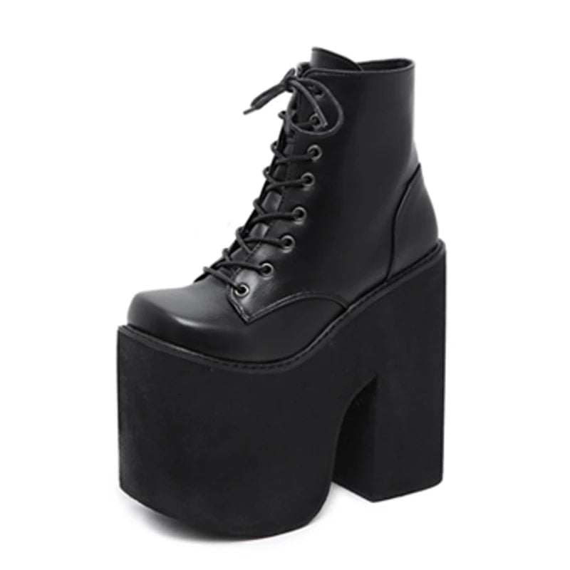 Gothic Alt Goth Lace Up Extreme Platform Ankle Boots