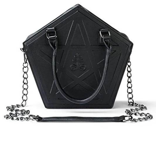 Gothic Pentagram Chain Strap Shoulder Bag