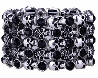 Gothic Punk Skull Cuff Bracelet