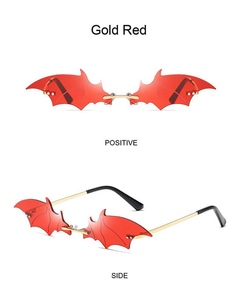 Gothic Bat Wings Rimless Sunglasses