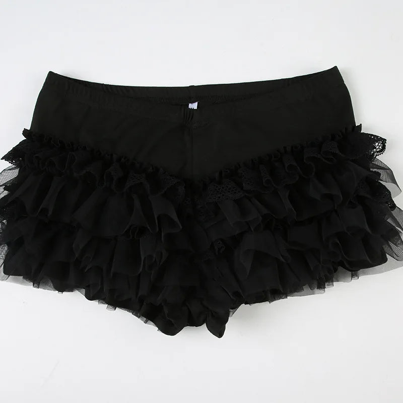 Gothic Lace Ruffles Lolita Bloomers Mini Shorts (available in 2 colors)