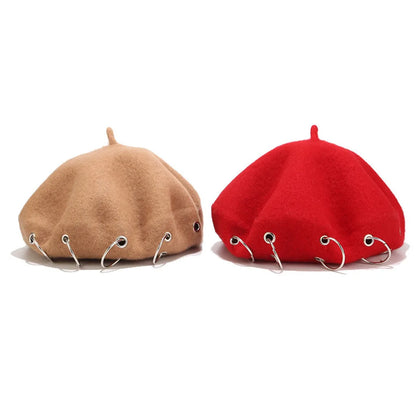 Gothic Punk Harajuku O Ring Beret Hat (available in 6 colors)