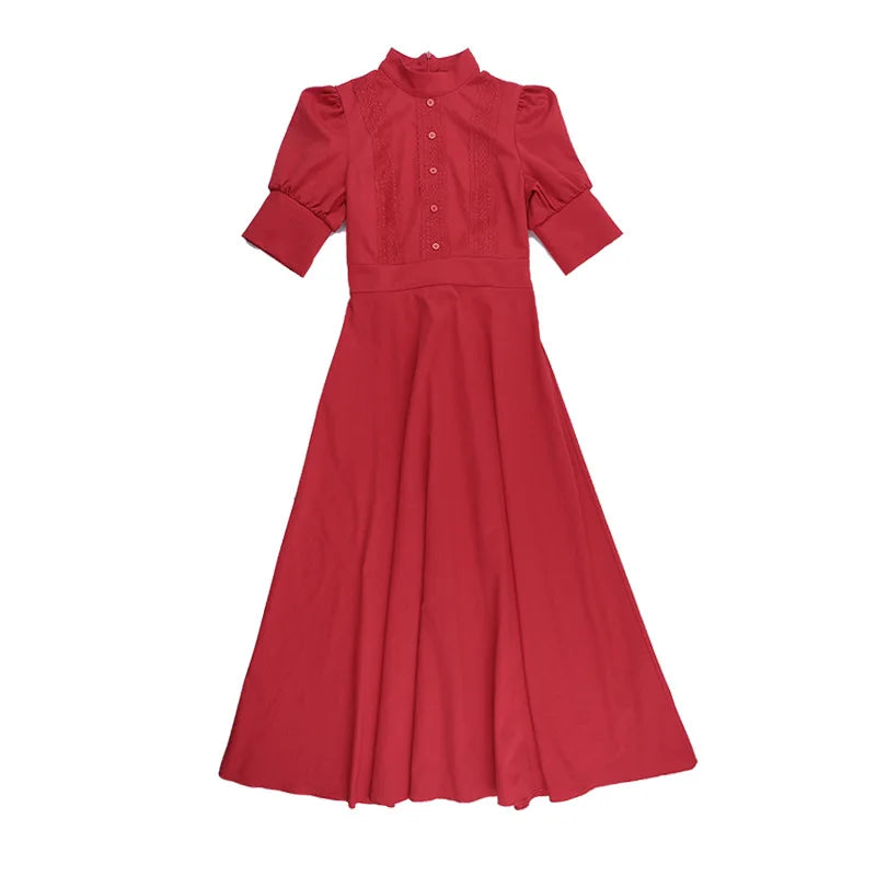 Gothic Vintage Red Pearl Cosplay Dress