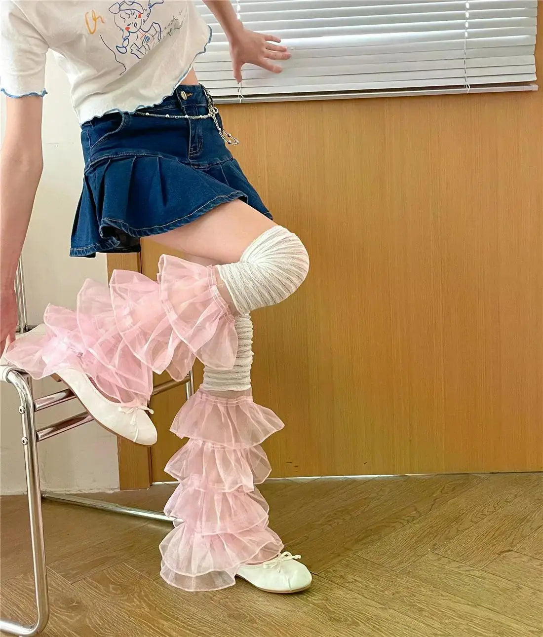 Gothic Punk Y2K Lace Ruffles Over The Knee Leg Warmers Harajuku (available in 6 colors)