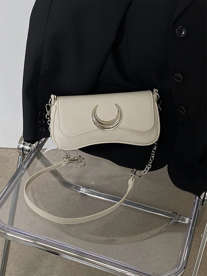 Gothic  Dark Alt Goth Luna Moon Chain Small Shoulder Bag