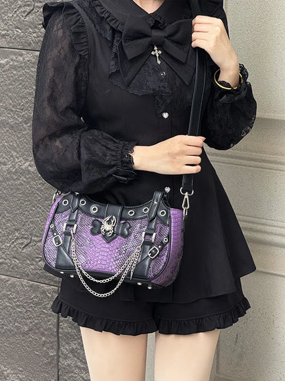 Gothic Y2K Harajuku Alt Goth Spider Chain Hand Bag Crossbody Bag