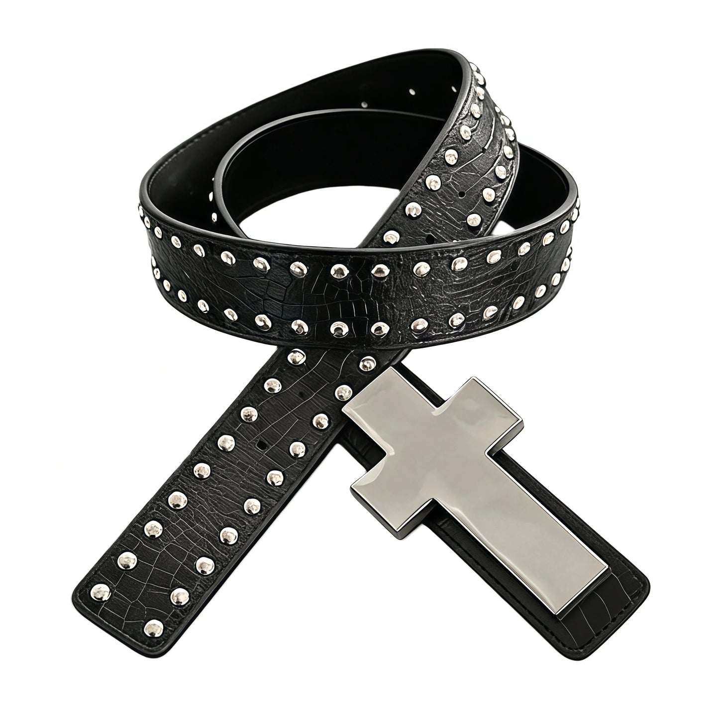 Gothic Y2K Alt Goth Cross Studded Waist Belt