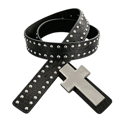 Gothic Y2K Alt Goth Cross Studded Waist Belt